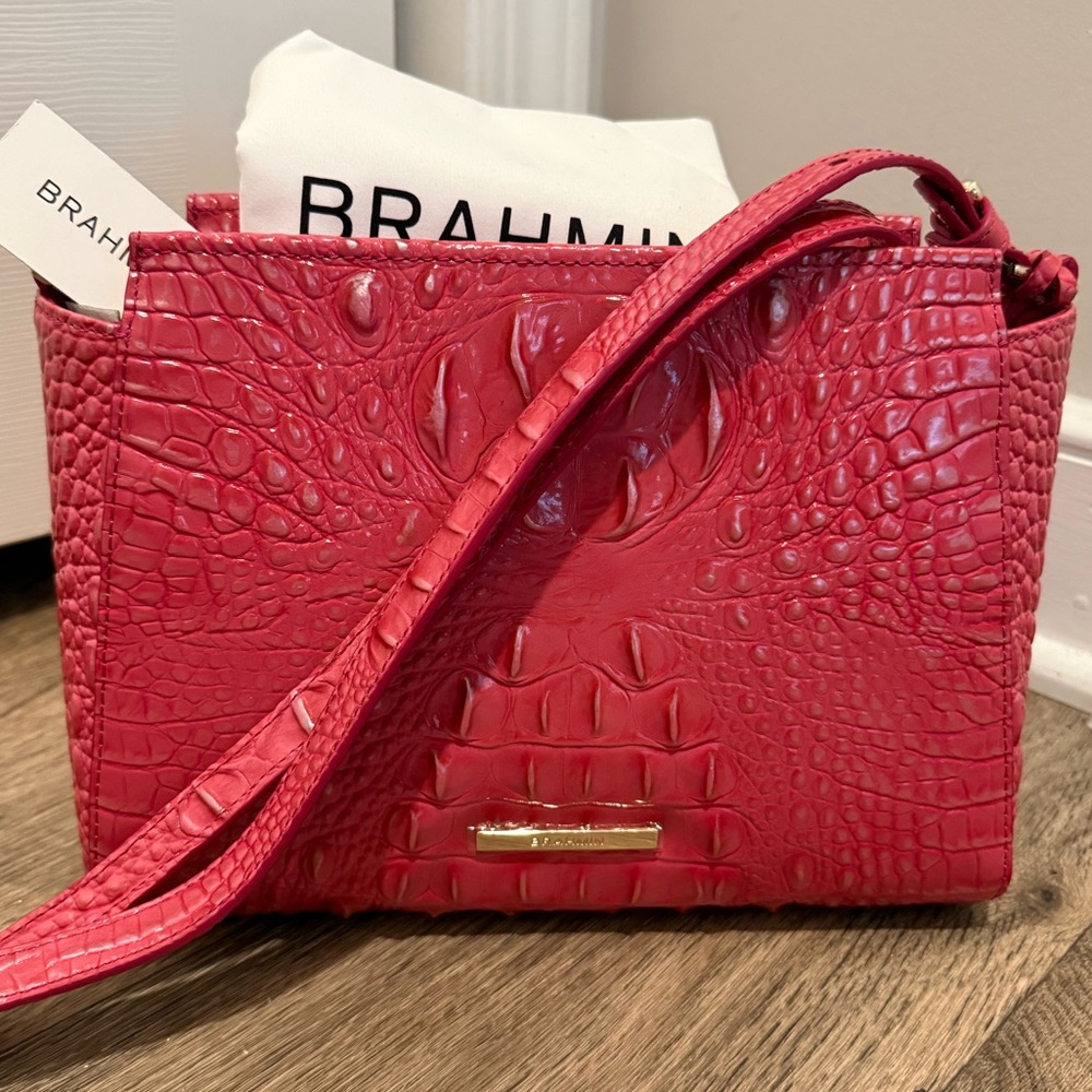 Brahmin Hillary Crossbody in Red Assorted (pink hues)  NWT